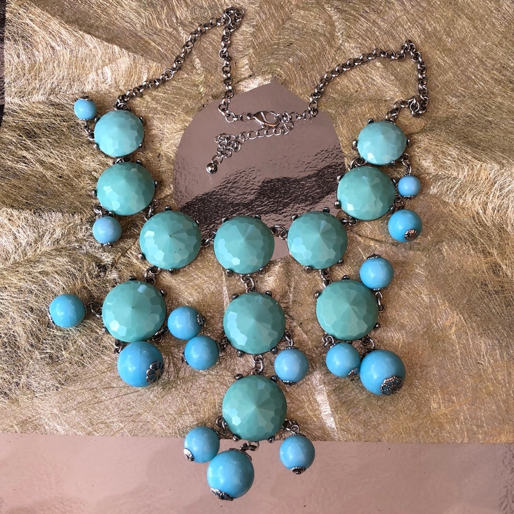 Statement Necklace - Faceted Acrylic Two-Toned